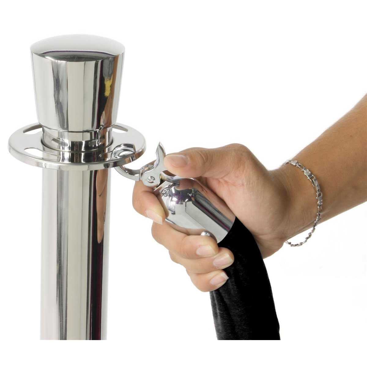 Rope Set 2 Matte Black Posts Burgundy Velvet Rope w - Cheap Fitting