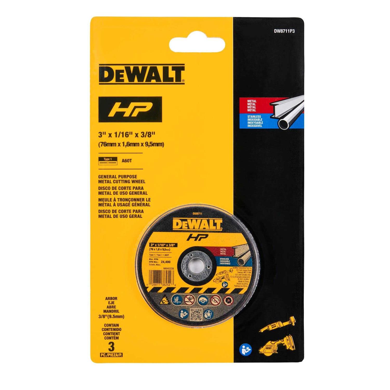 DEWALT 3 in. Bonded Cutting Wheel DW8711P3 - Cheap Fitting