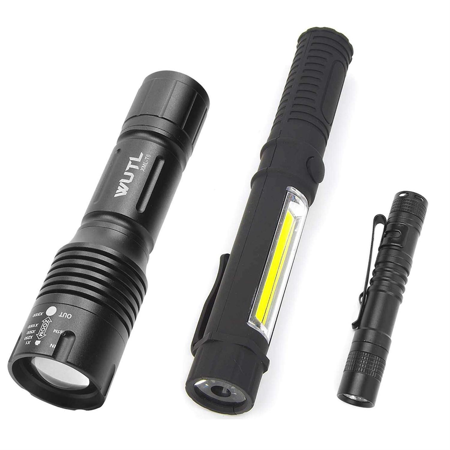 WUTL COB LED Work Flashlight with Magnetic Base and Clip Multi-Function Pocket Pen Light Inspection Work Light - Cheap Fitting