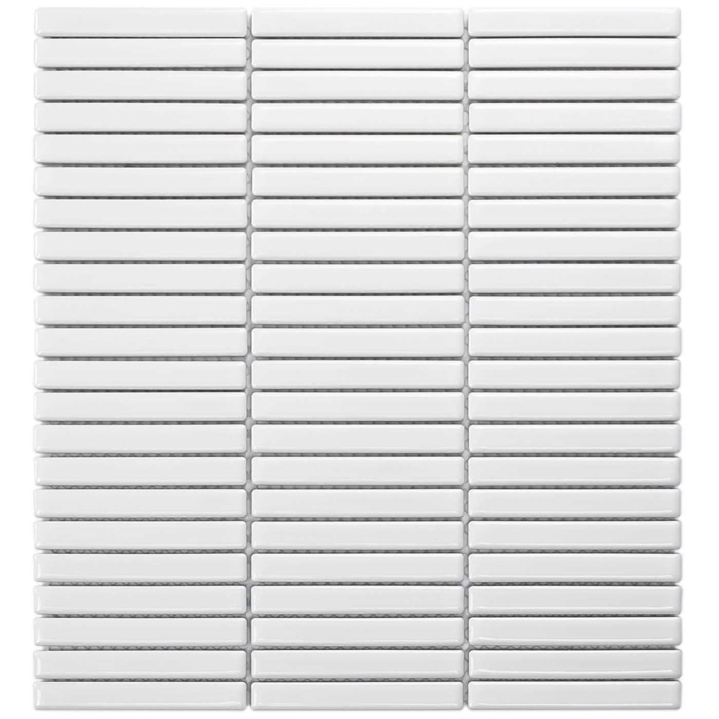 3.5 x 0.5 Micro-beveled Porcelain Mosaic Sheet Tile The Mosaic Factory - Cheap Fitting