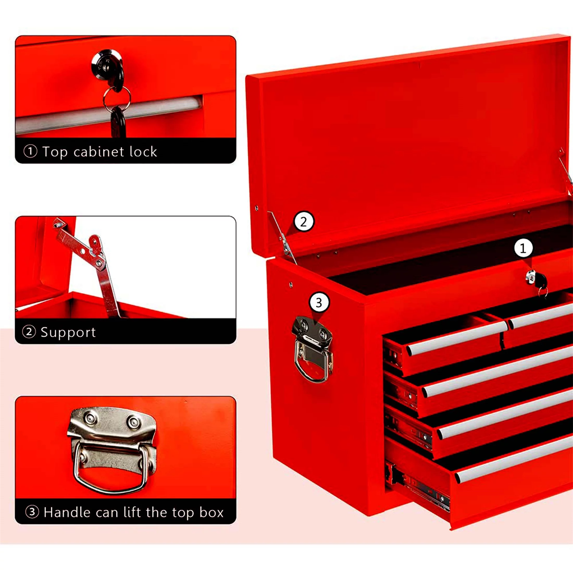 Aukfa Tool Chest, 2 in 1 Steel Rolling Tool Box & Cabinet On Wheels for Garage, 8-Drawer, Blue - Cheap Fitting