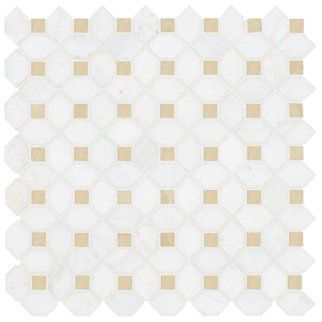 Bianco Dolomite 12.4 in. x 12.4 in. Polished Marble Mosaic Tile Msi - Cheap Fitting