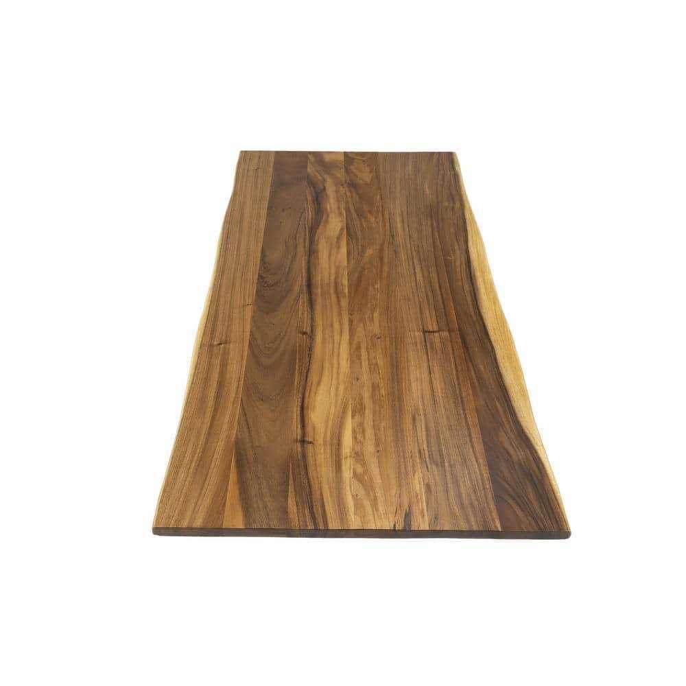 HARDWOOD REFLECTIONS D Unfinished Saman Solid Wood Butcher Block Countertop With Live Edge - Cheap Fitting