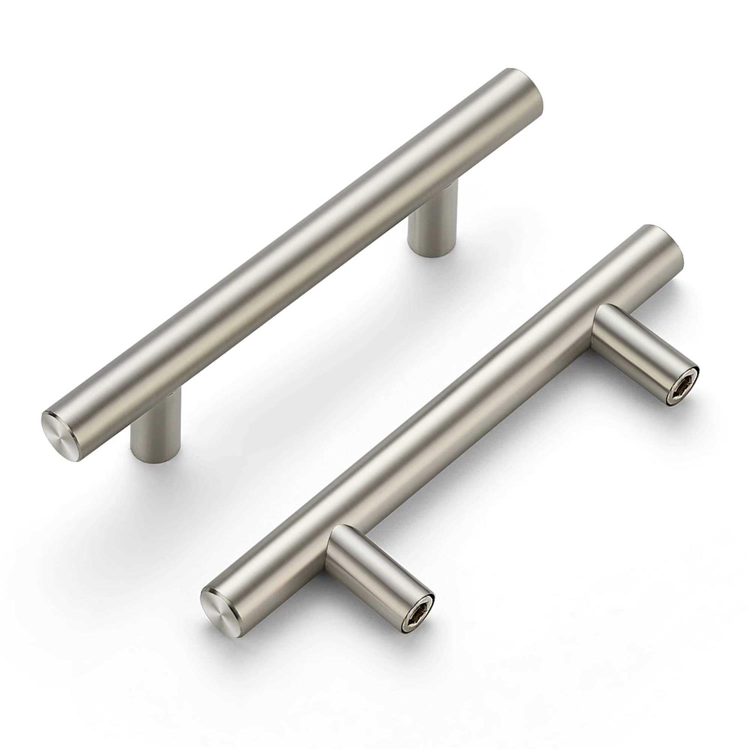 Ravinte 30 Pack 5\ Cabinet Pulls Brushed Nickel Stainless Steel Kitchen Drawer Pulls Cabinet Handles 3′ Hole Center - Cheap Fitting