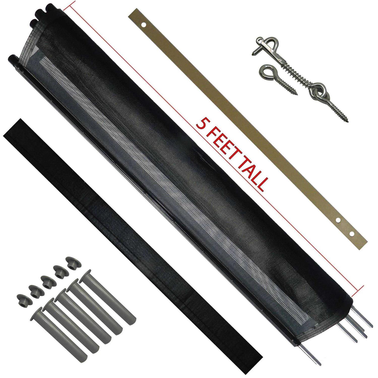 Pool Fence DIY 12’x5′ Fence Section with 5 Poles in Black - Cheap Fitting