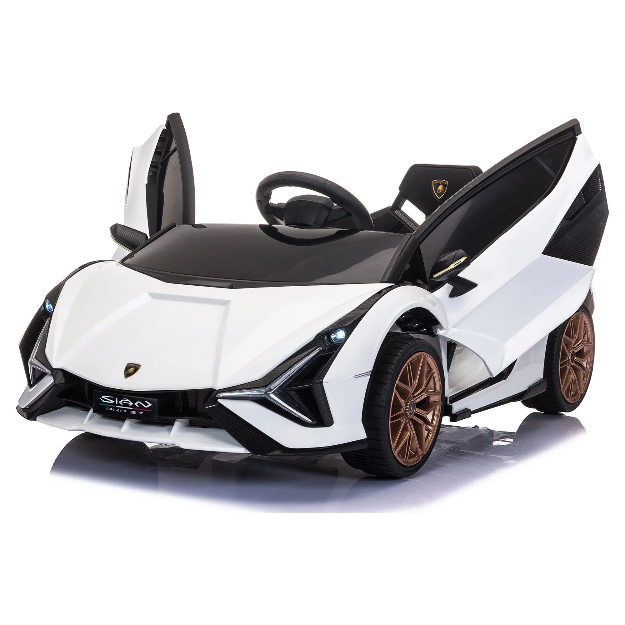 TOBBI 24V Lamborghini STO Licensed Kids Ride on Drift Car Gray Electric Car W/Remote Control LED Lights, up to 10 mph - Cheap Fitting