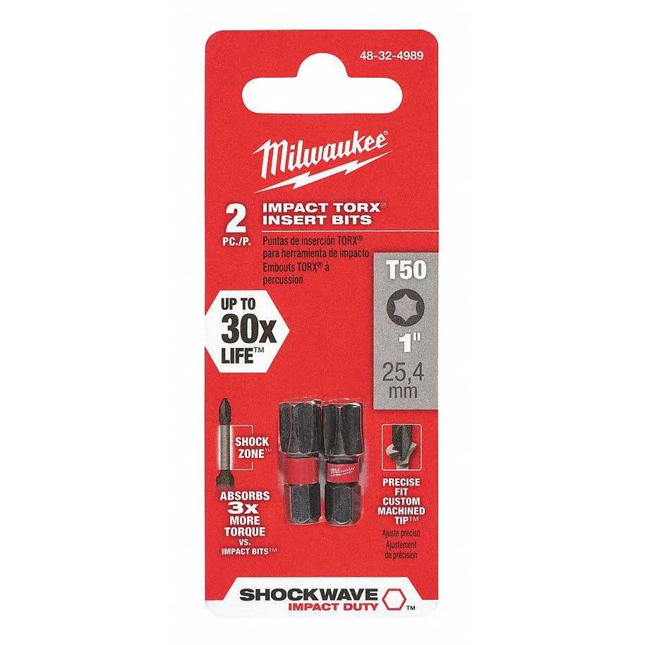 Milwaukee 48-32-4989 SHOCKWAVE 1 in.Torx T50 Impact Bit - Cheap Fitting