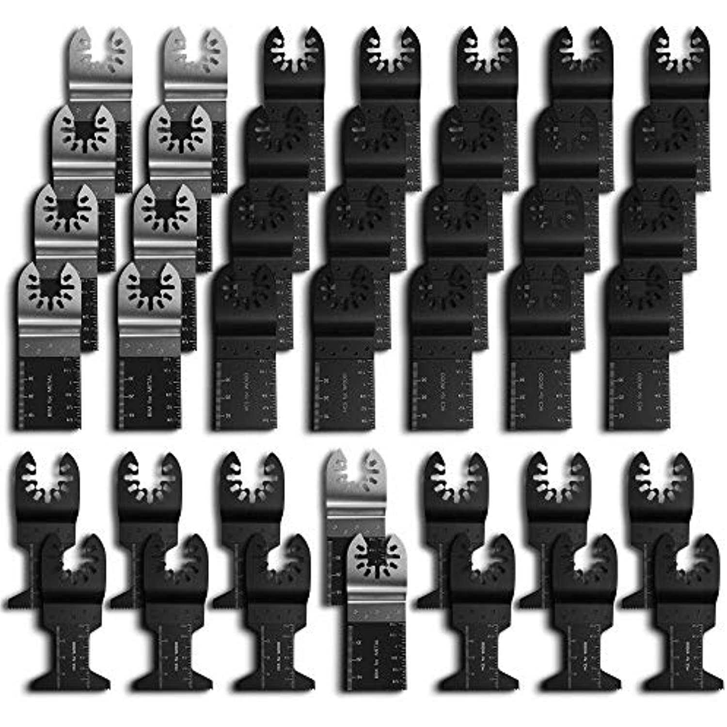 Littlegrass 50 Pack Professional Pro Grade Wood/Bi-Metal Oscillating Saw Blades Universal Quick Release Multitool Tool Blade Japan Tooth for Bosch - Cheap Fitting