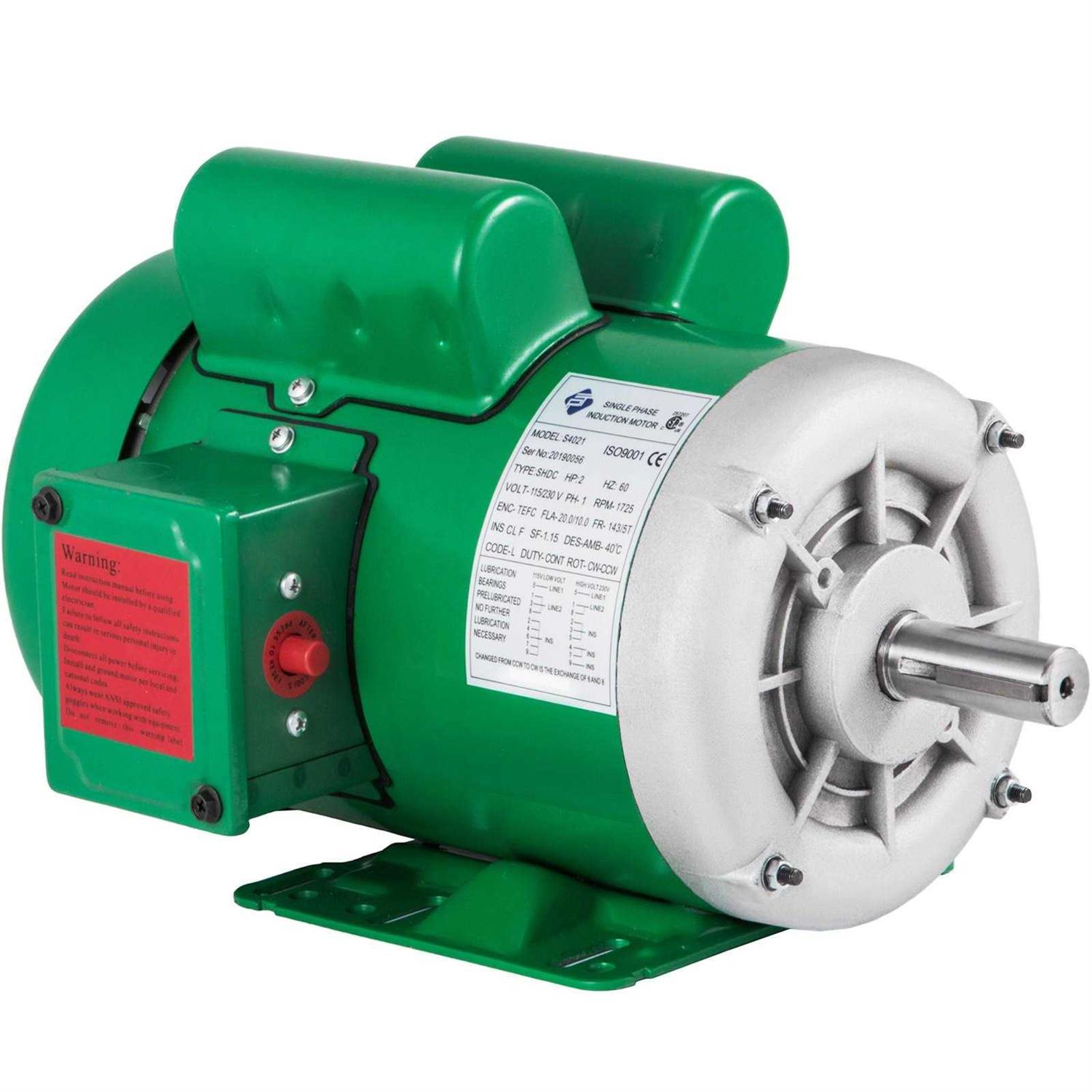 VEVOR Electric Motor Nema Farm Duty 2 Hp 1725RPM 145T 1PH 7/8 Shaft Tefc 115/230V JLDJ2HP1800RPM143V6 - Cheap Fitting