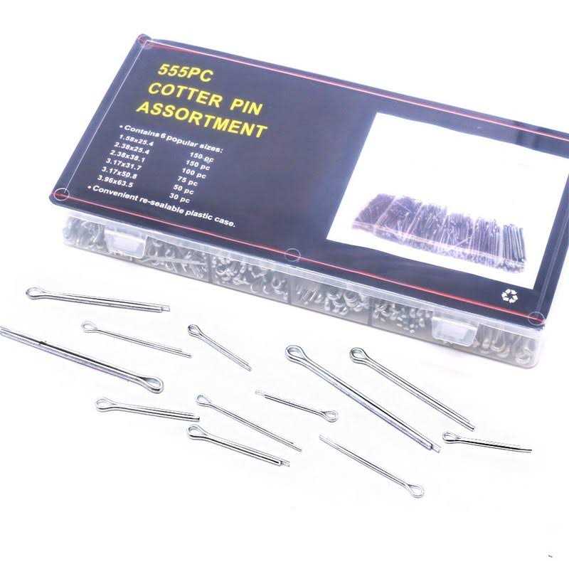 Glarks 555Pcs Heavy Duty Zinc Plated Cotter Pin Assortment Kit - Cheap Fitting