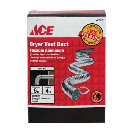 Ace 60 in. L x 4 in. d silver Aluminum Dryer Vent Duct - Cheap Fitting