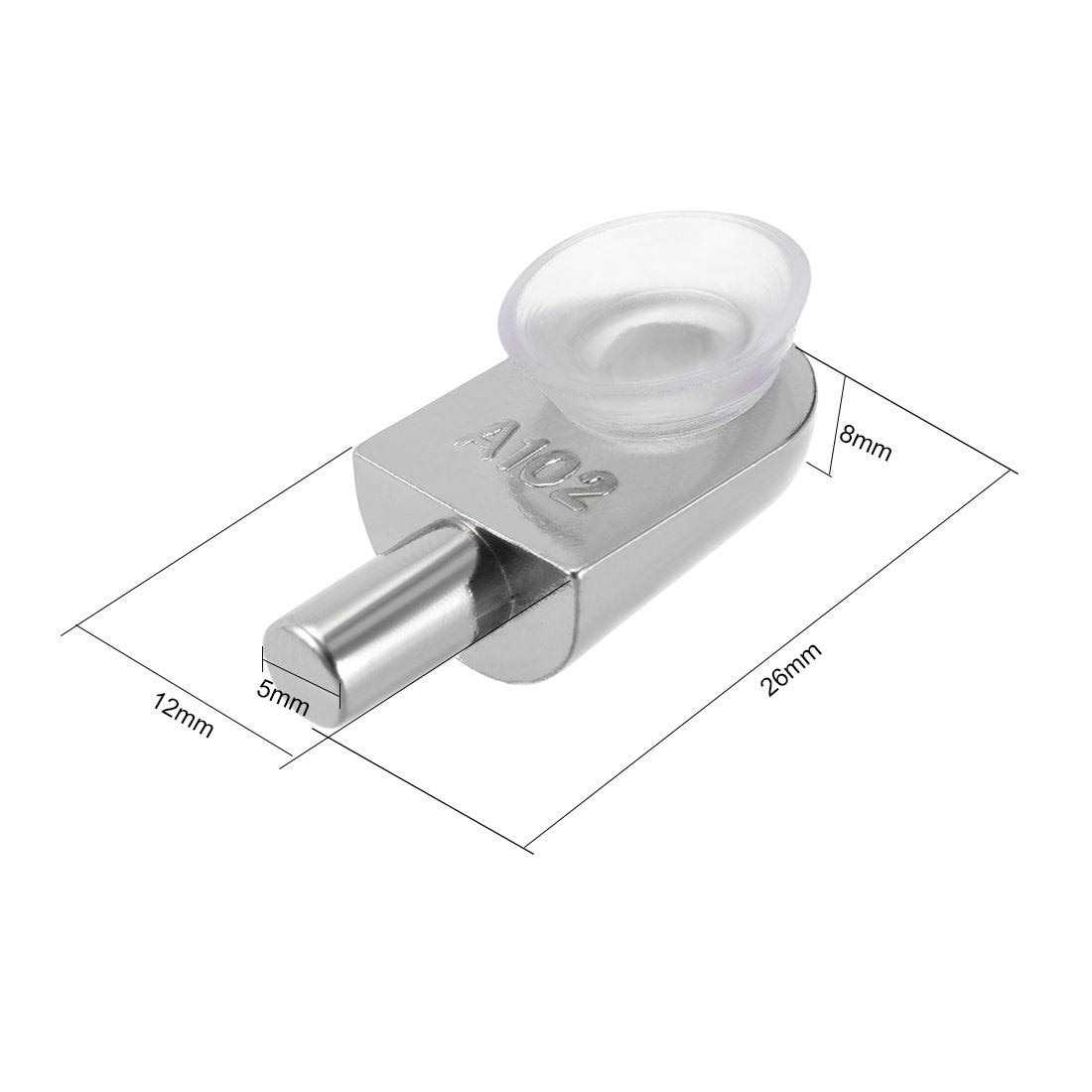 uxcell Shelf Support Pegs Glass Clamp Bracket Zinc Alloy Nail with Suction Cup,4pcs - Cheap Fitting