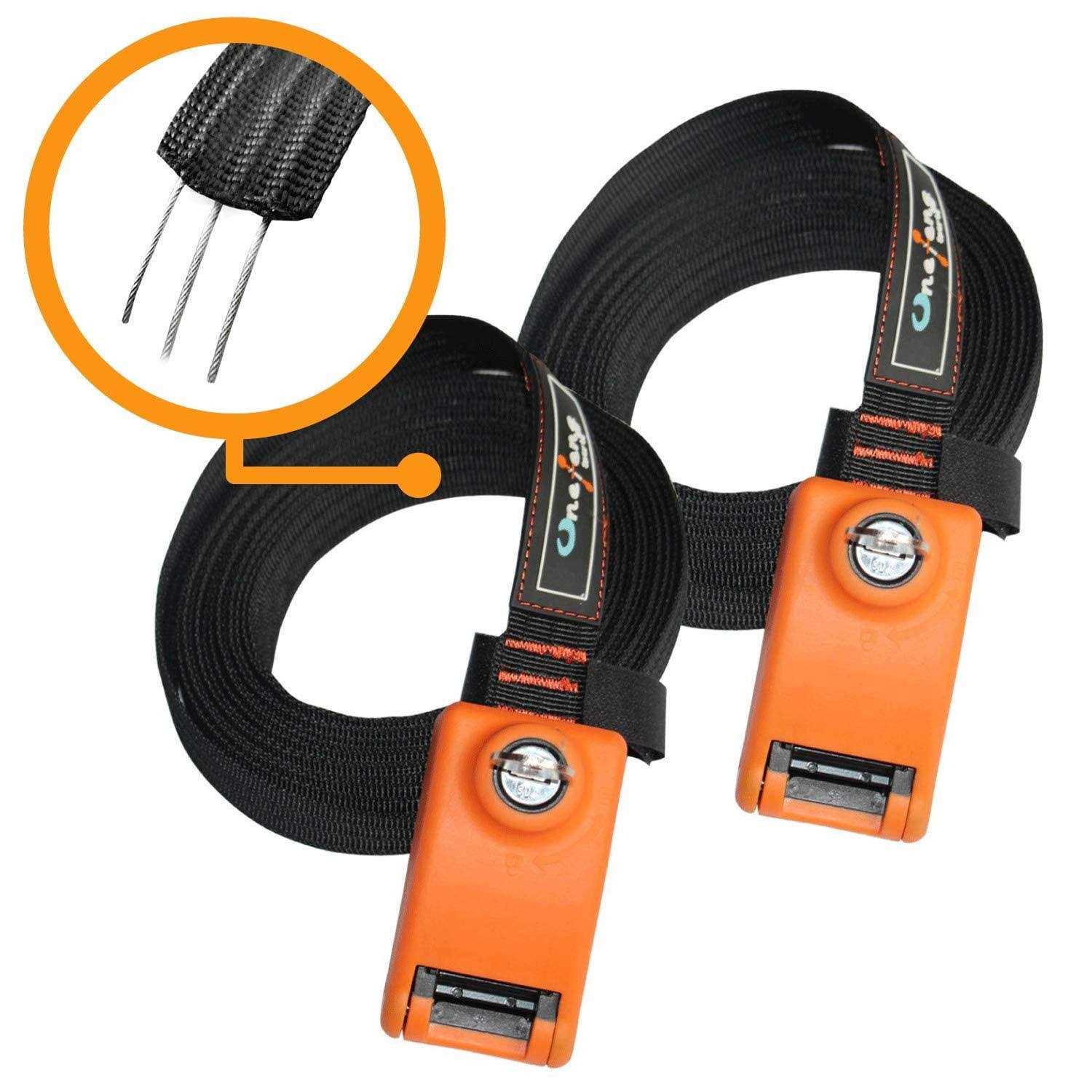 Onefeng Sports Lockable Tie Down Strap with 3 Stainless Steel Cables ‘No Scratch’ Silicone Buckle to Prevent Anyone from Taking Your Surfboards - Cheap Fitting