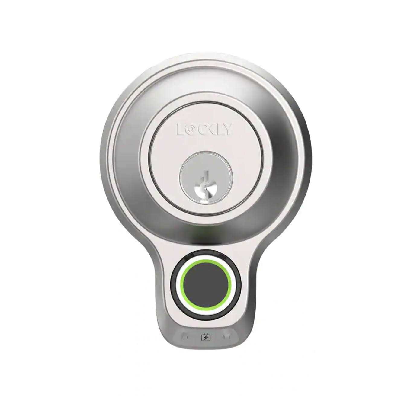 Lockly Flex Touch Satin Nickel Single-Cylinder Bluetooth Mobile App Controlled Deadbolt Lock with Biometric 3D Fingerprint - Cheap Fitting