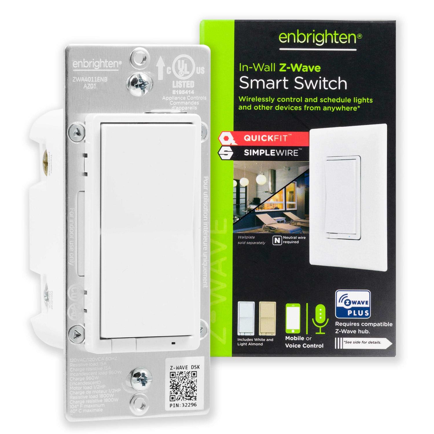 Enbrighten Z-Wave Plus v2 In-Wall Smart Paddle Switch - Cheap Fitting