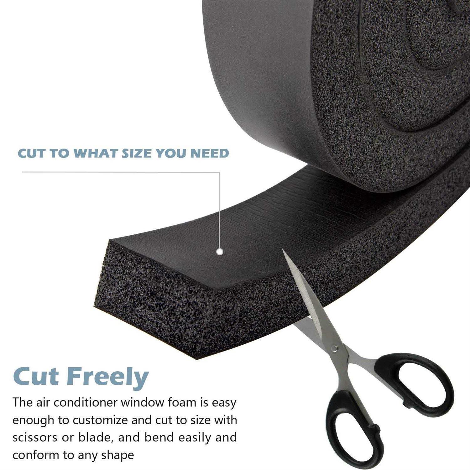 13Ft NBR+PVC Air Conditioner Foam Seal Insulating Strip 2 Roll 1 x 1 Inch 6.5 Feet Long Heavy Duty Window Seal Weather Stripping with High - Cheap Fitting