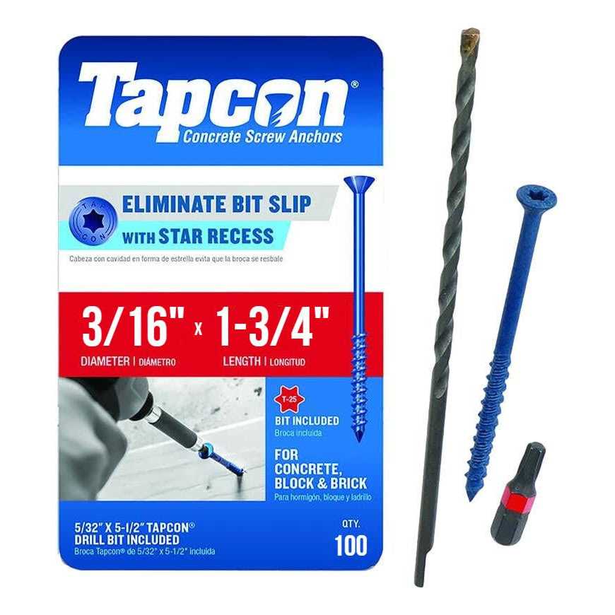 Itw & Ramset Red Head 3171407V2 0.18 x 1.75 in. Tapcon Anchor Screw - Cheap Fitting