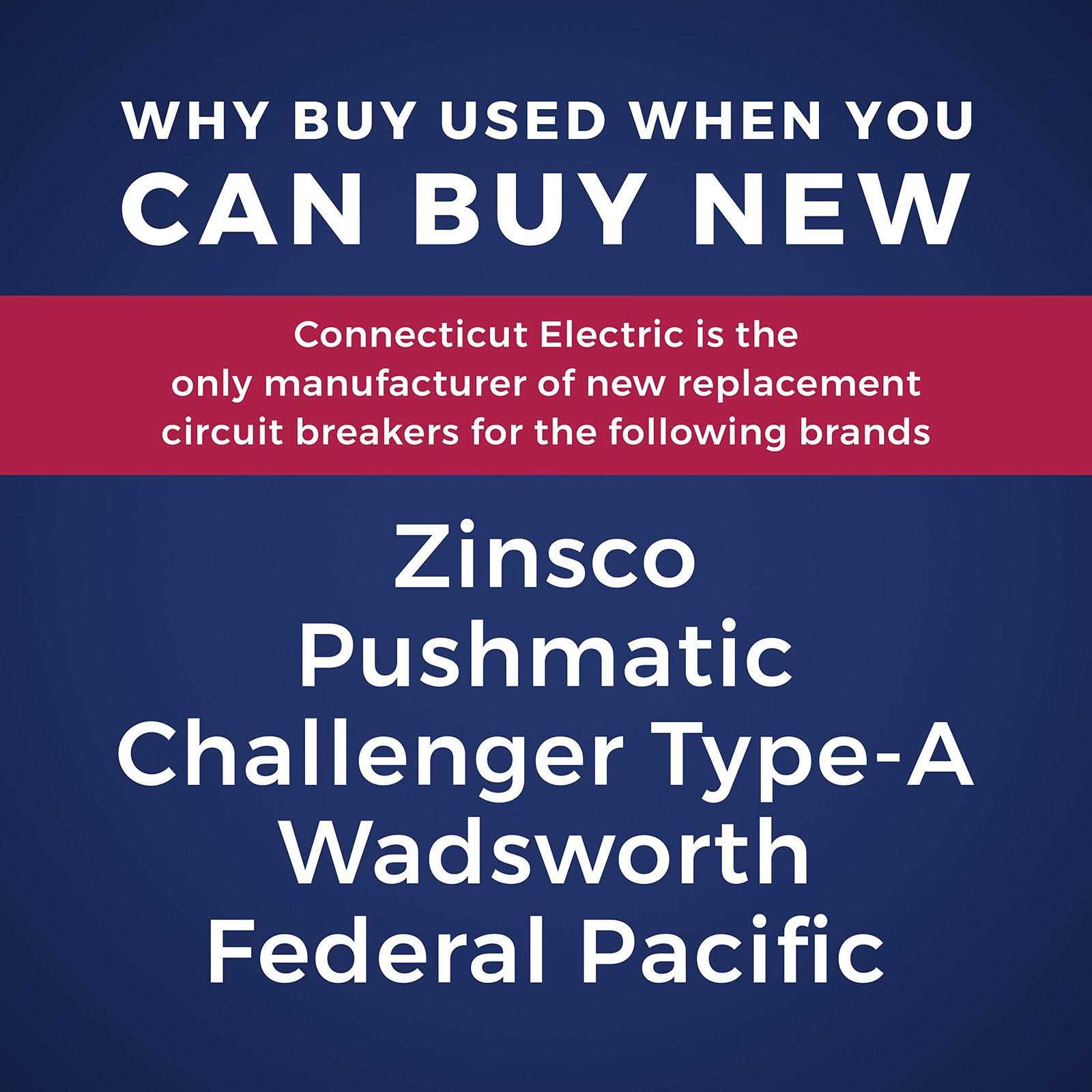 Connecticut Electric Zinsco Replacement 2 Pole Circuit Breaker 60A UBIZ260 - Cheap Fitting