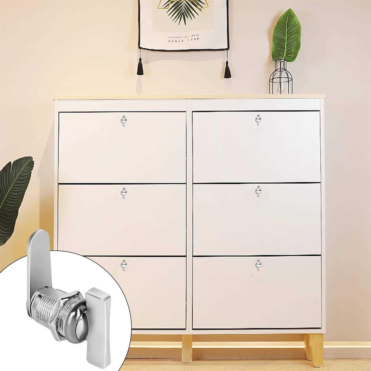 Cam Lock Thumb Operated Cabinet Locks 7/8 Cylinder Fits on 9/16” Max Panel Thickness Non-Locking Compartment Lock for RV Storage - Cheap Fitting