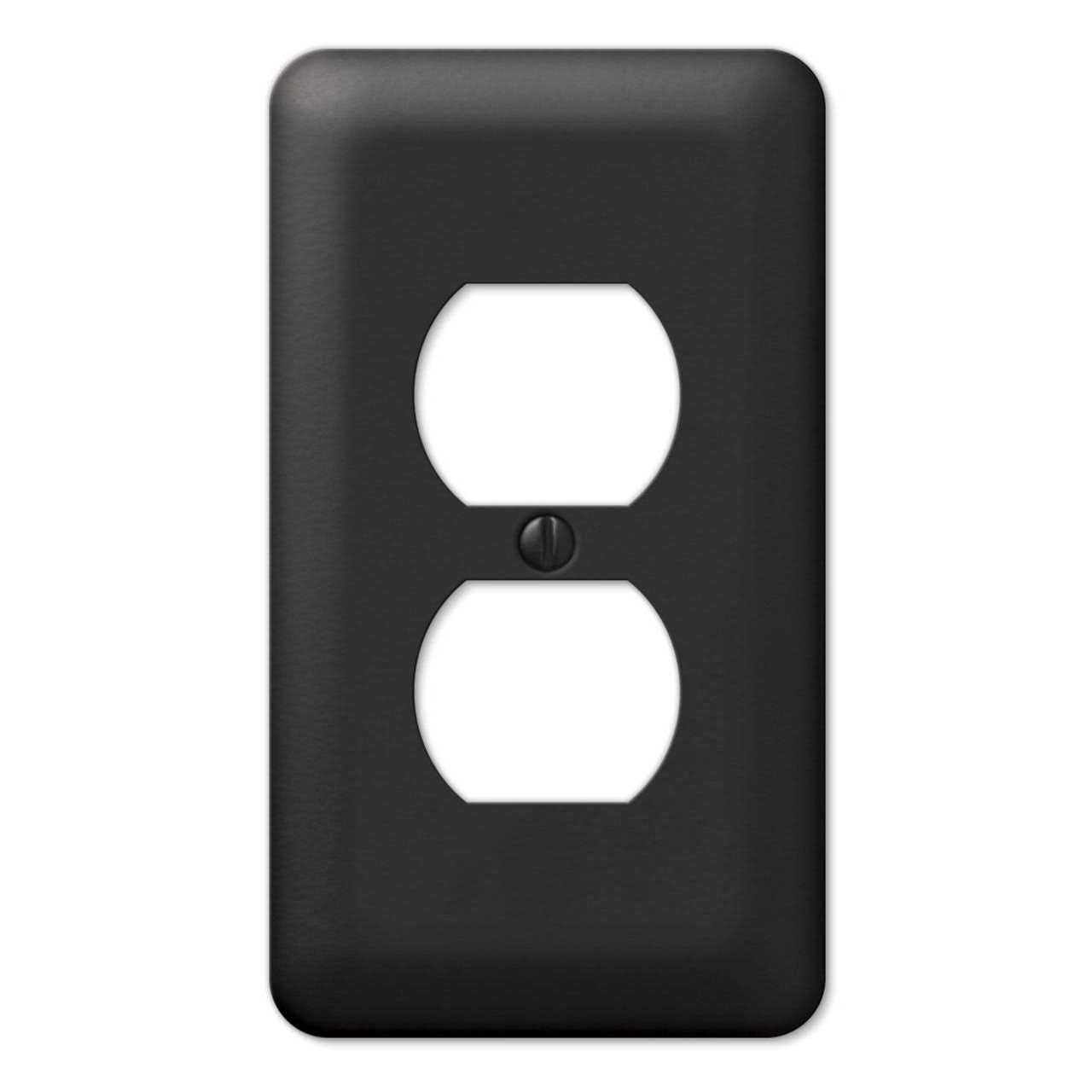 Amerelle Devon Black Steel 1-Duplex Wall Plate - Cheap Fitting