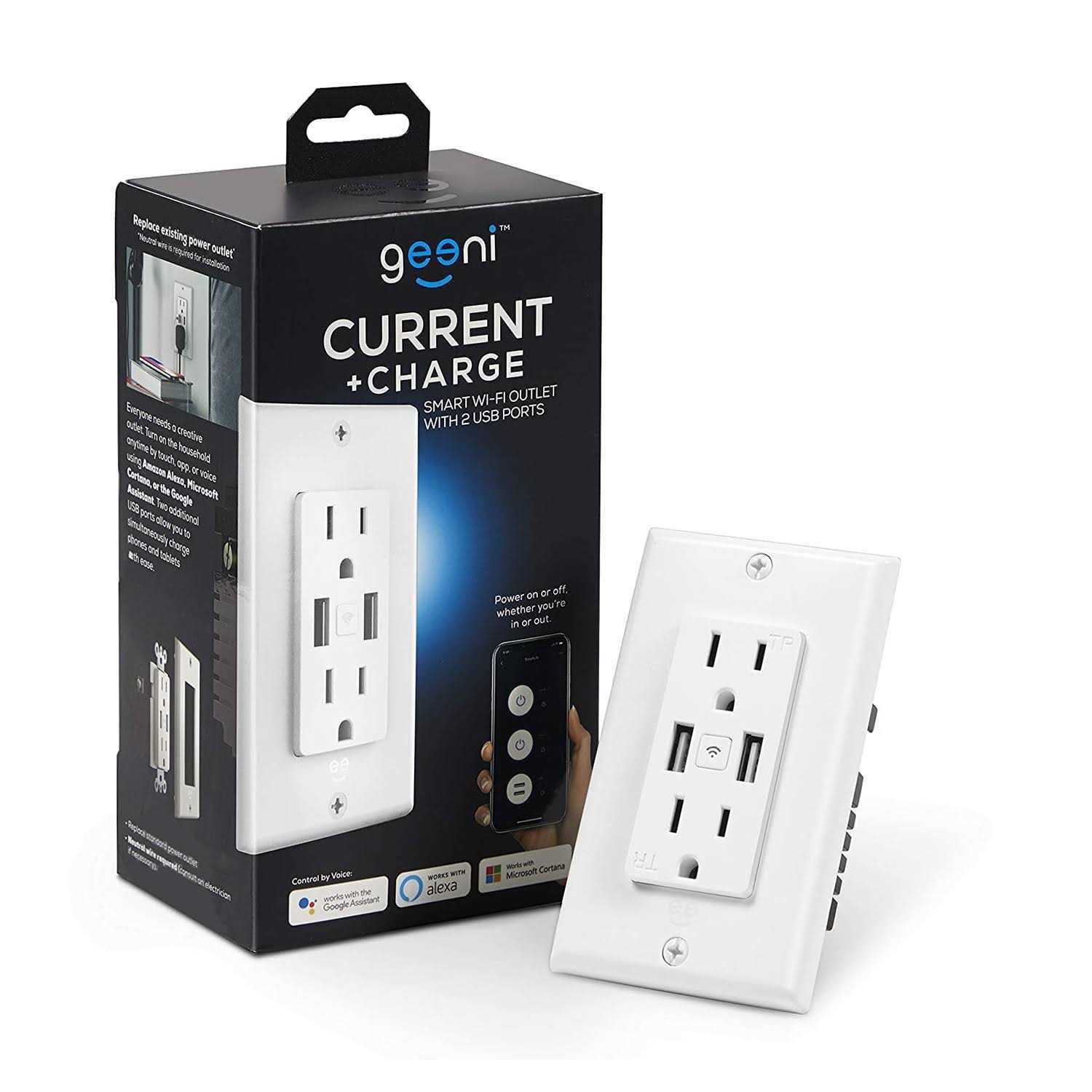 Geeni High Speed USB Charger Wi-Fi Smart Outlet - Cheap Fitting