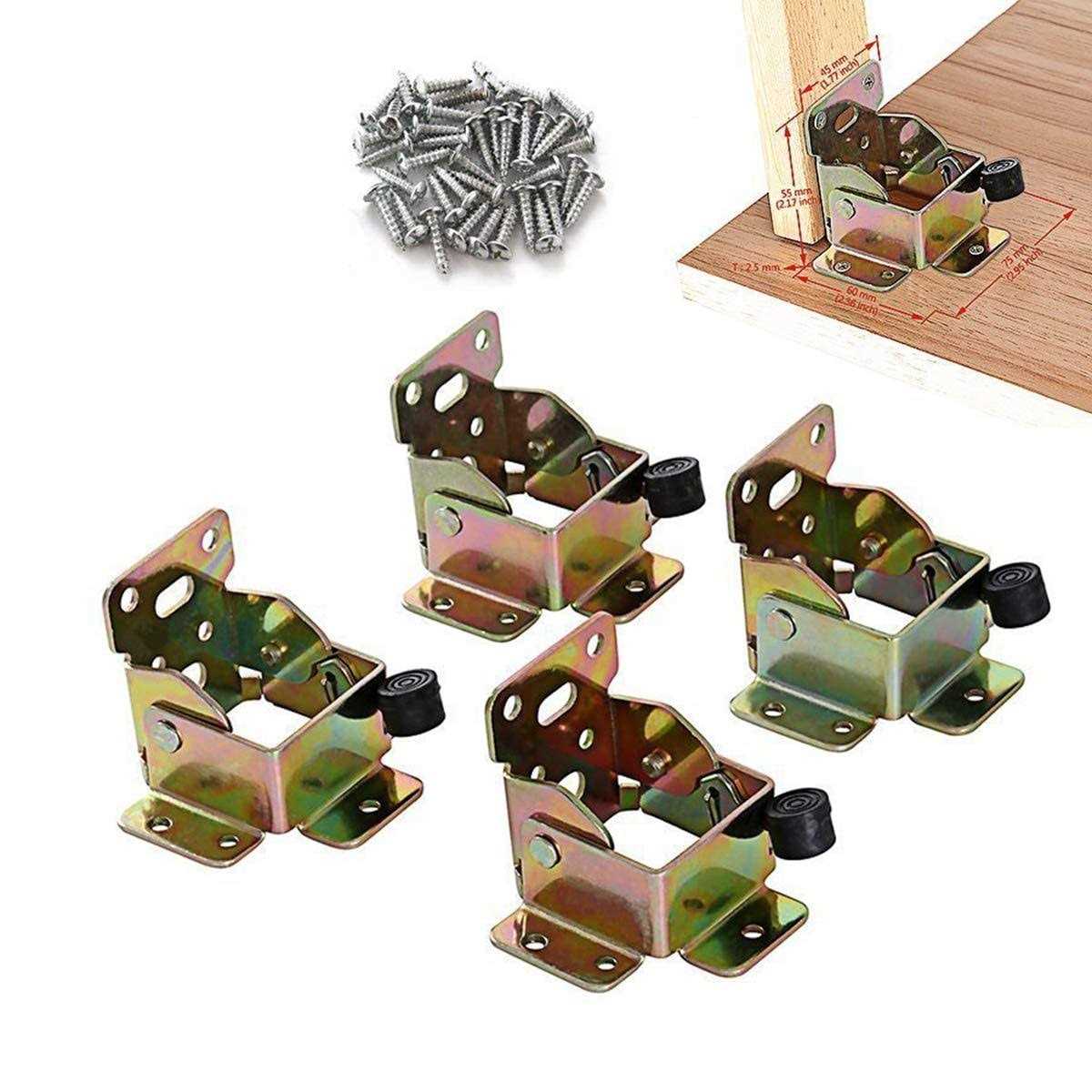 4 Pack Folding Brackets TopDirect Lock Extension Support Bracket Foldable Self Lock Hinges with Screws for Table Bed Leg Feet - Cheap Fitting