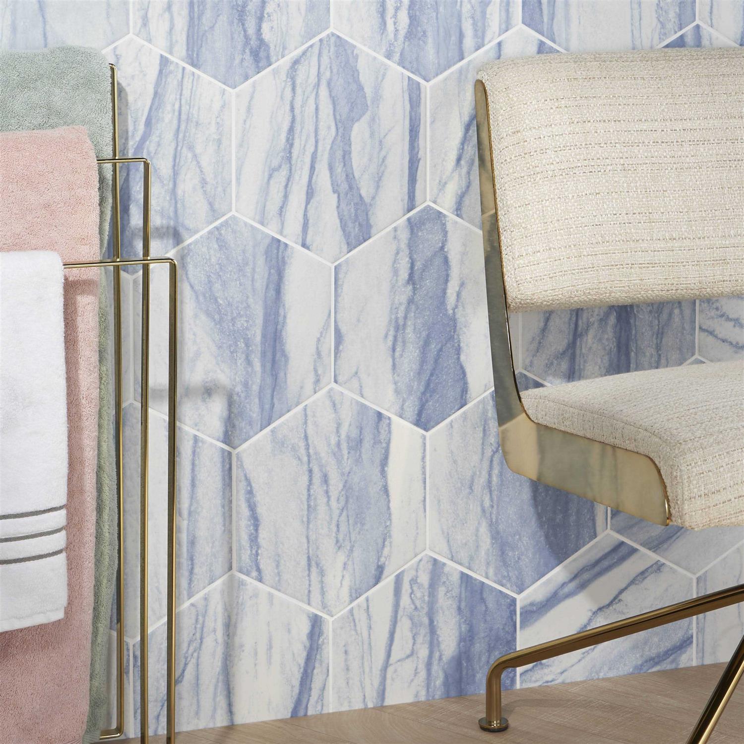 Marble Hex 10.15 in. x 11.41 in. Matte Porcelain Floor and Wall Tile Ivy Hill Tile - Cheap Fitting