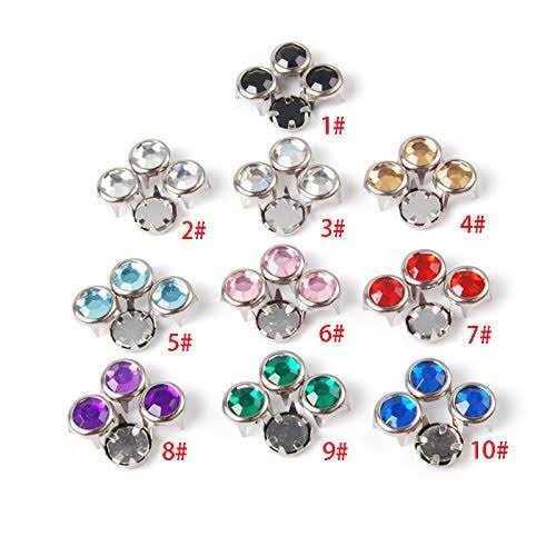 200pcs 8mm Rhinestone Studs Round Rivets Punk DIY for Clothing Shoes Bags Belt Spikes GZ080-8 - Cheap Fitting