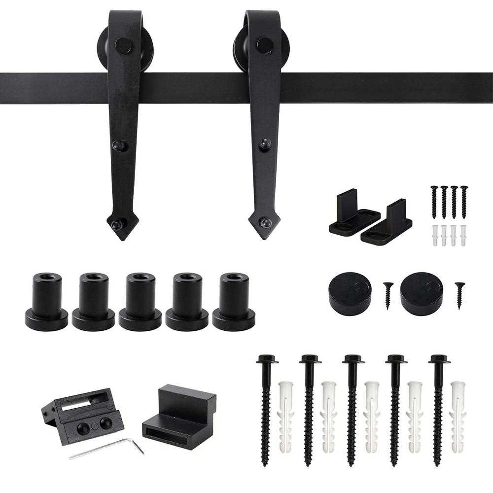 Sliding Standard Single Barn Door Hardware Kit Lazio Track Length: 79.2 in. - Cheap Fitting