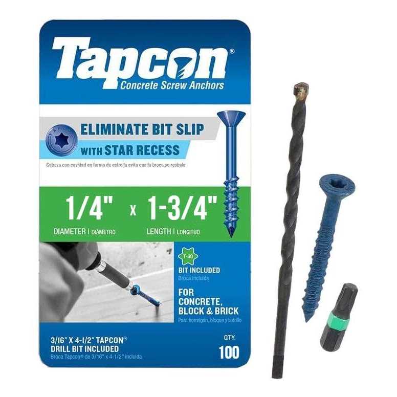 Tapcon 1/4 x 1-3/4 Star Torx Head Concrete Anchor Screws 3185407v2 - Cheap Fitting
