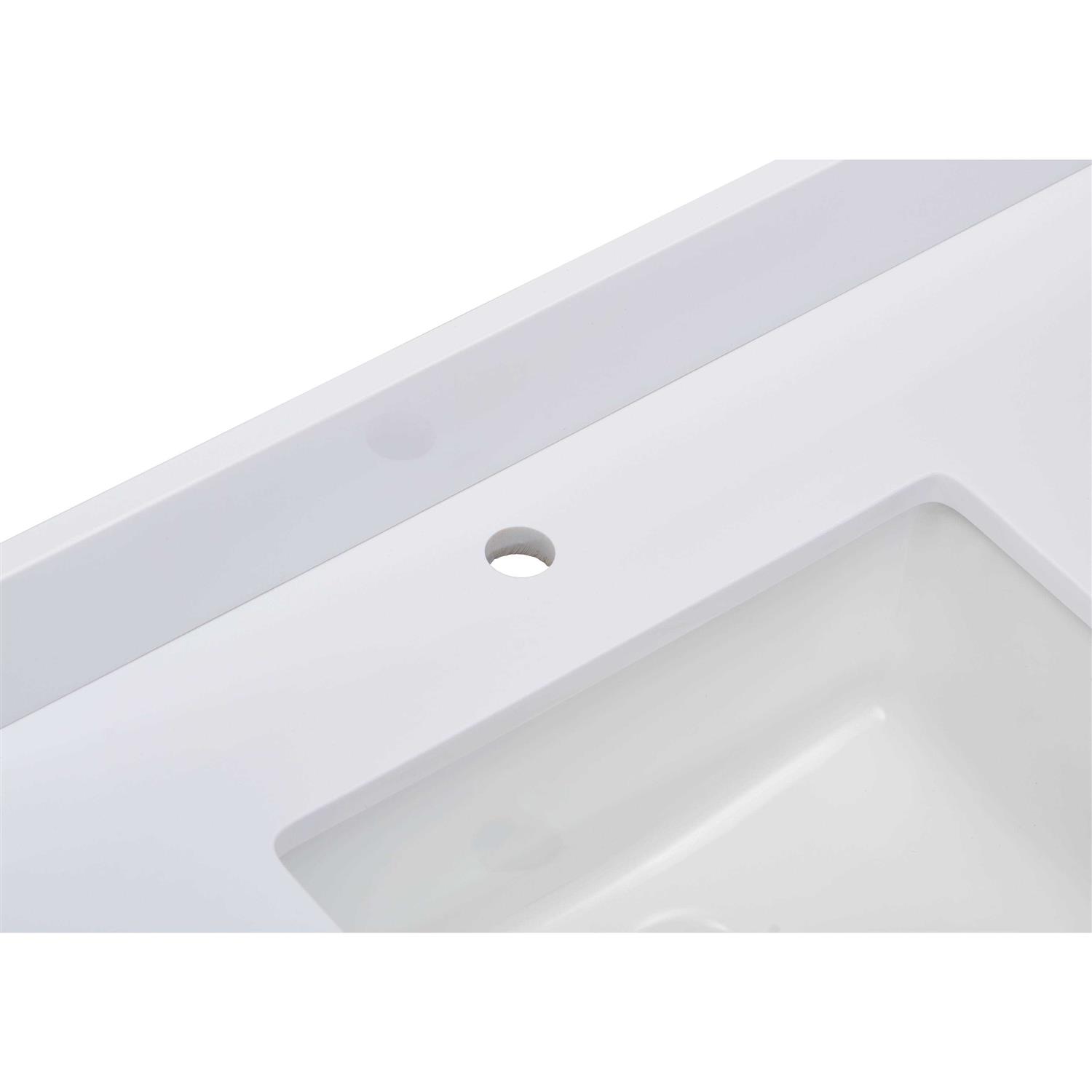 Altair-3 61 in. Composite Stone Vanity Top in Milano White with White Sink - Cheap Fitting