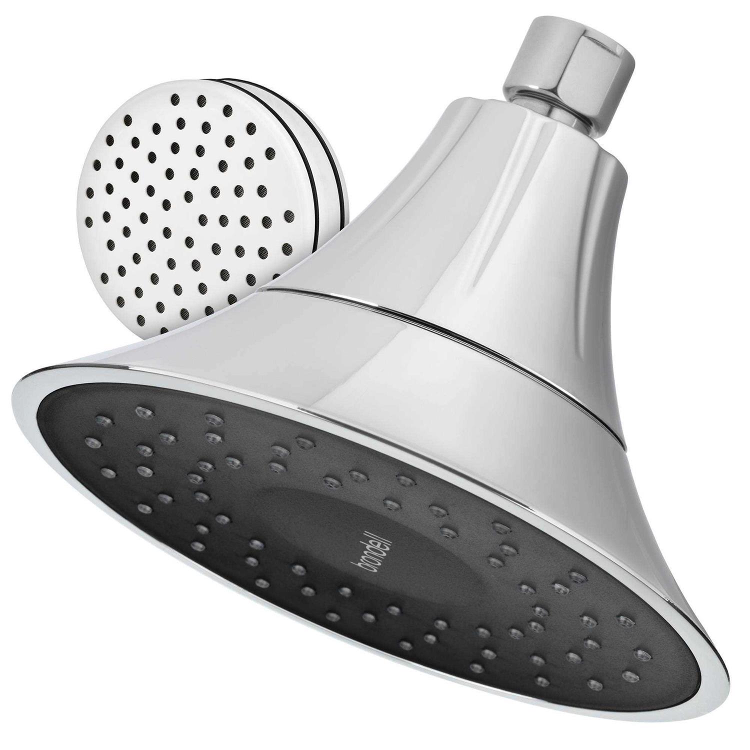 Brondell VivaSpring Filtered Shower Head in Chrome with Obsidian Face - Cheap Fitting