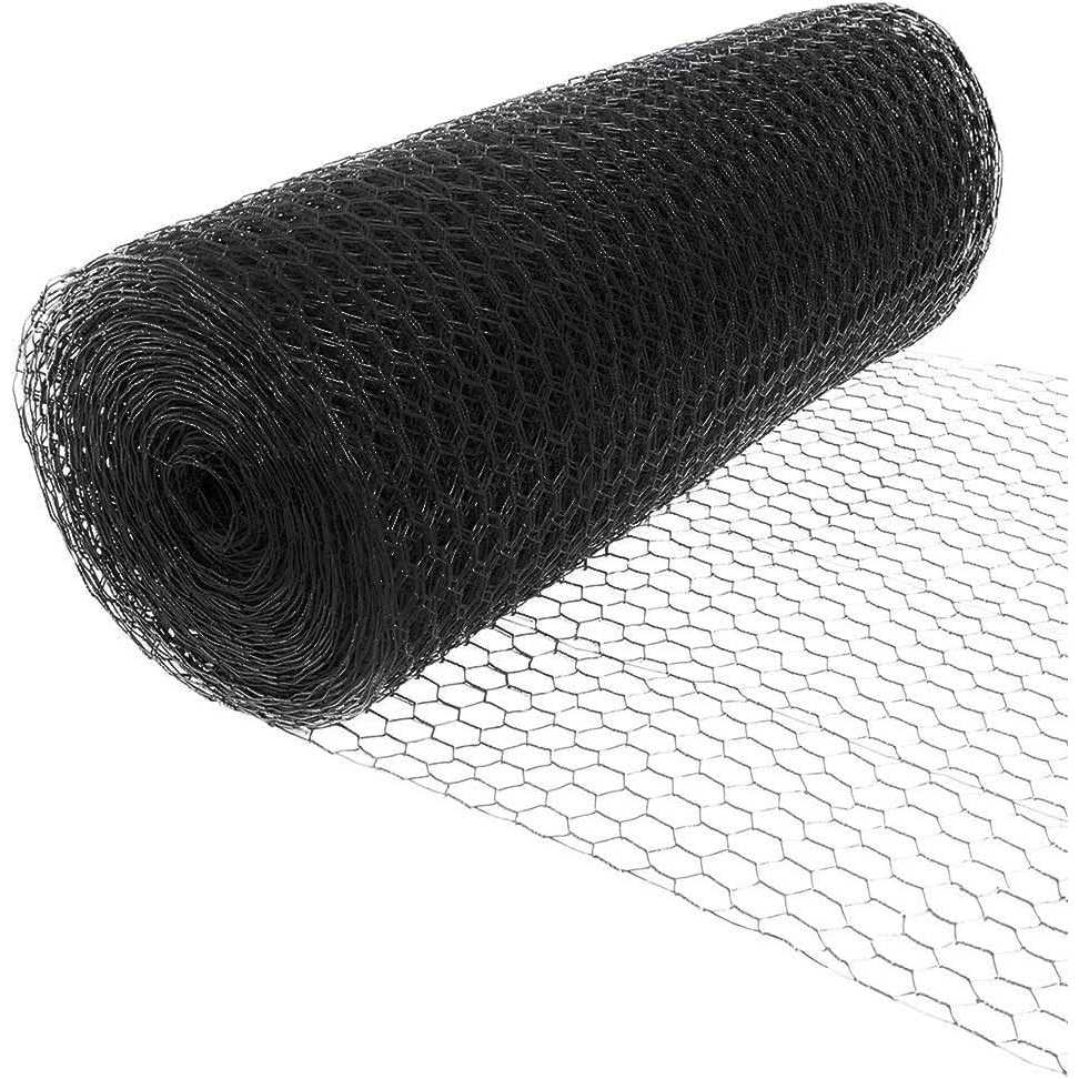 Easypetfence Steel Hex Web Black PVC Coated Fence Roll - Cheap Fitting