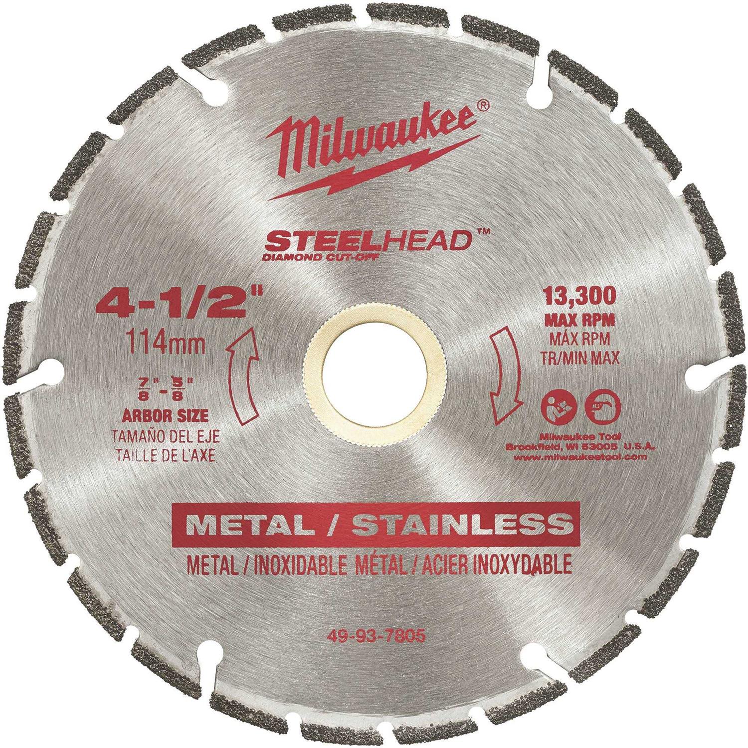 Milwaukee 4-1/2 STEELHEAD Diamond Cut-Off Blade 49-93-7805 - Cheap Fitting