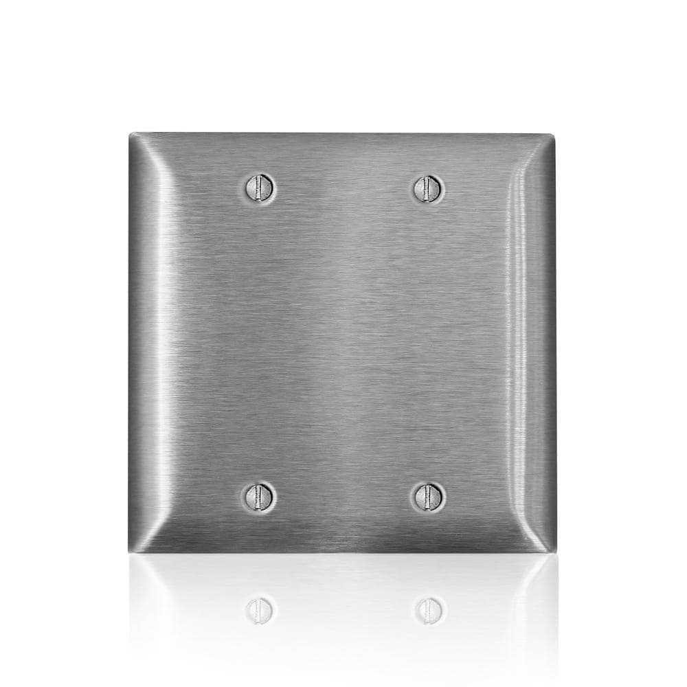 Leviton Wall Plate C-Series Stainless Steel 2 Gang Metal Blank SL23 - Cheap Fitting