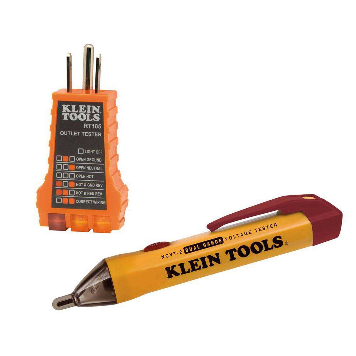 Klein Tools NCVT2PKIT Dual Range Voltage Tester with Receptacle Tester - Cheap Fitting