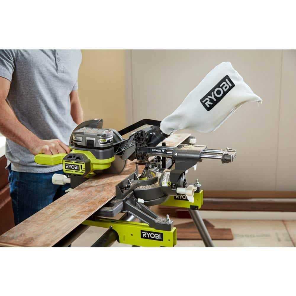 RYOBI ONE+ 18V Cordless 7-1/4 in. Sliding Compound Miter Saw with Extra 7-1/4 in. Blade - Cheap Fitting
