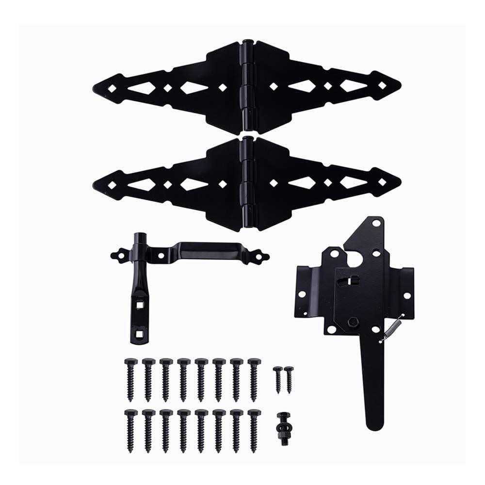 HOME MASTER Hardware Wood Gate Hardware Set Heavy Duty 8 Decorative Strap Hinges and Spring Loaded Latch Gate Kit with Screws for Outdoor Fence - Cheap Fitting