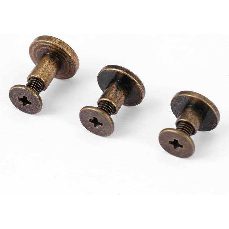 20Pcs Flat Leather Rivets Chicago Binding Screws Posts Assortment Kit for Scrapbook Photo Albums Leather Repair - Cheap Fitting