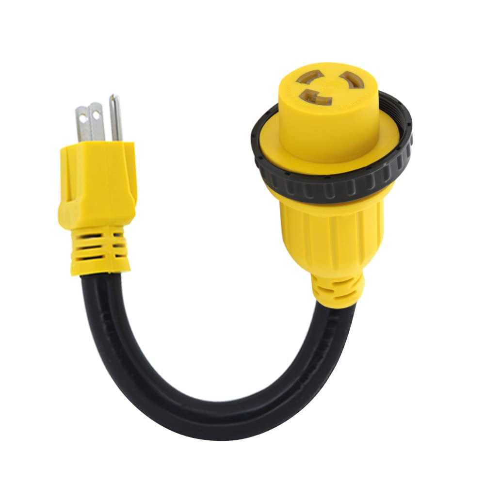 Apeixoto 30amp to 15amp RV Adapter Cord with Locking Connector Nema 5-15p Male L5-30r Twist Lock Female Electrical Power at MechanicSurplus.com - Cheap Fitting