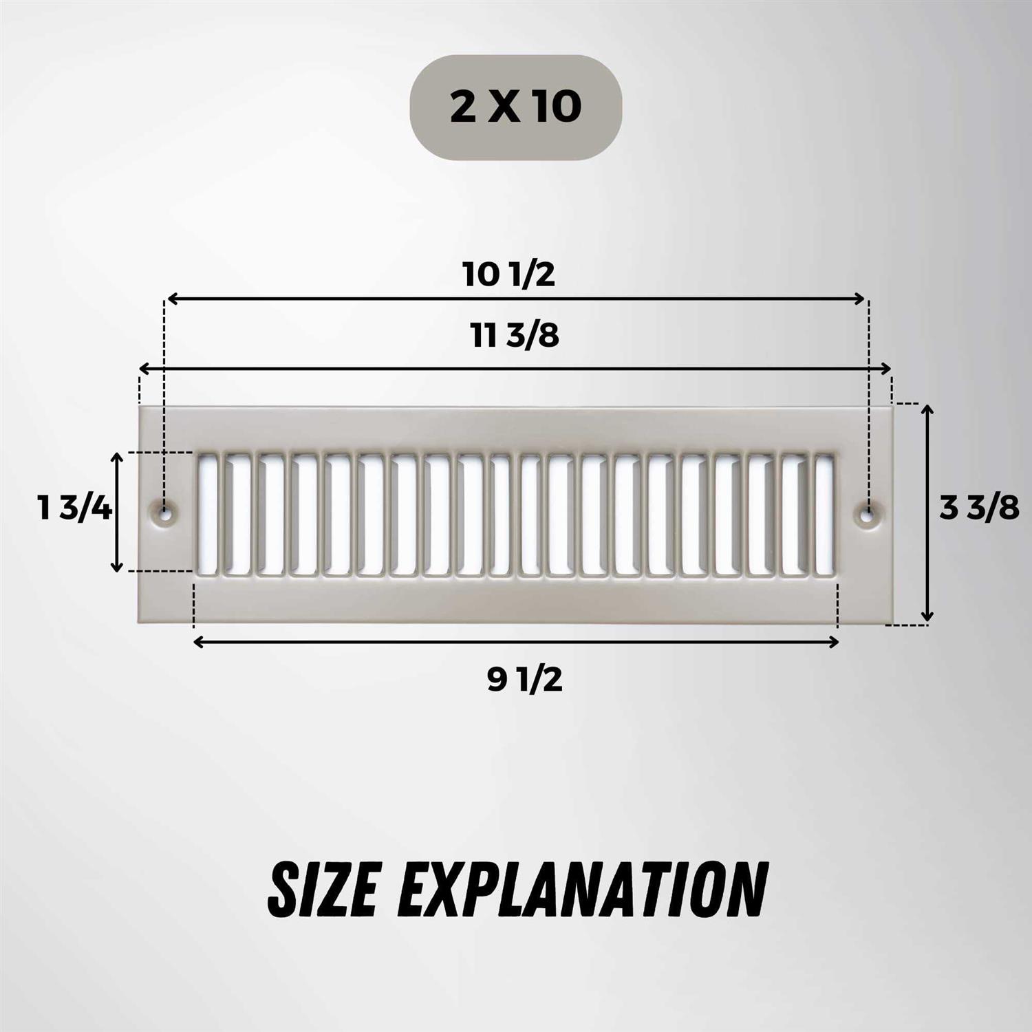 Handua 2 x 12 Toe Kick Register Grille - Cheap Fitting