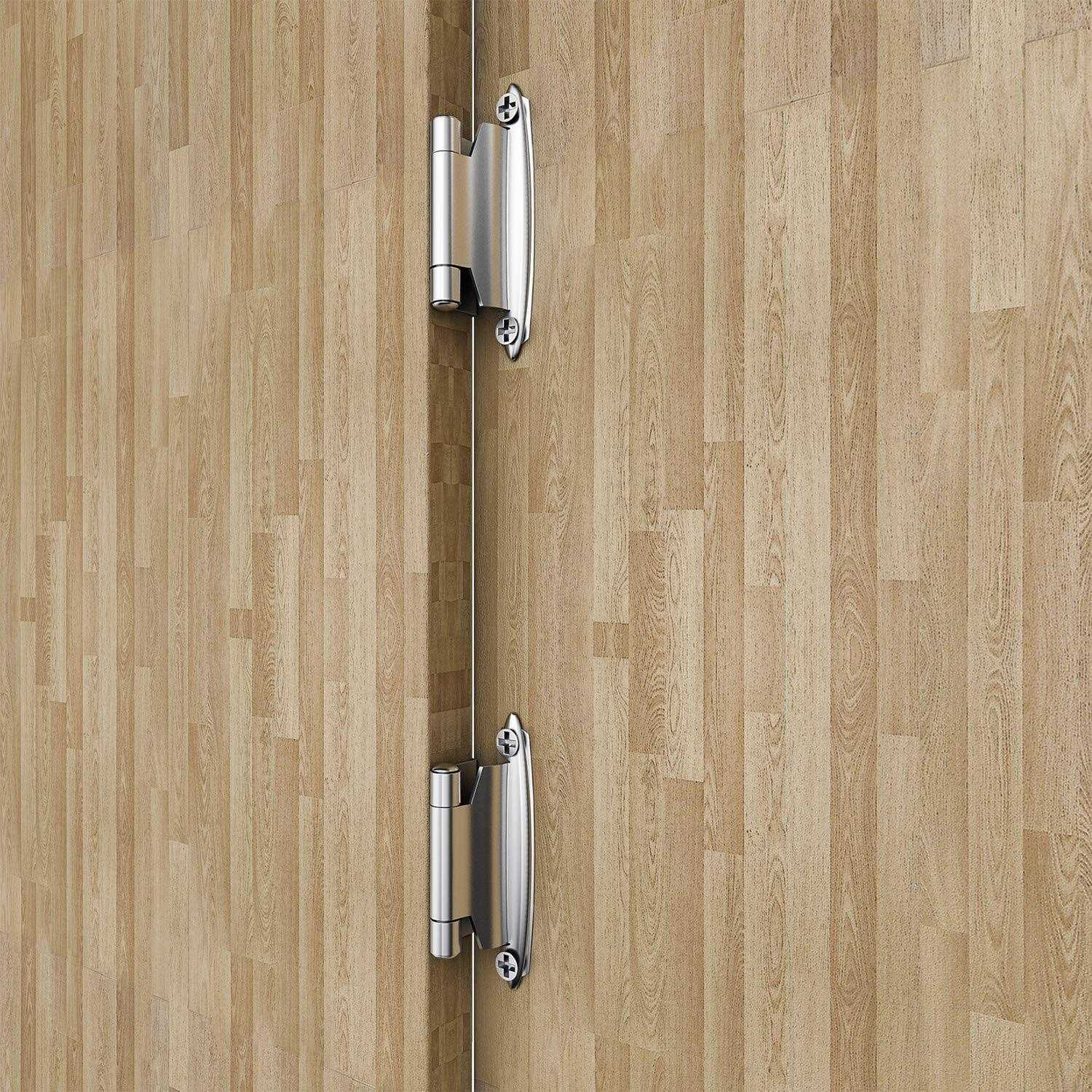 50 Pack Cabinet Door Hinges, 1/2 Inch Self Closing Overlay Hinges for Face Frame Kitchen and Bathroom with Easy Installation - Cheap Fitting