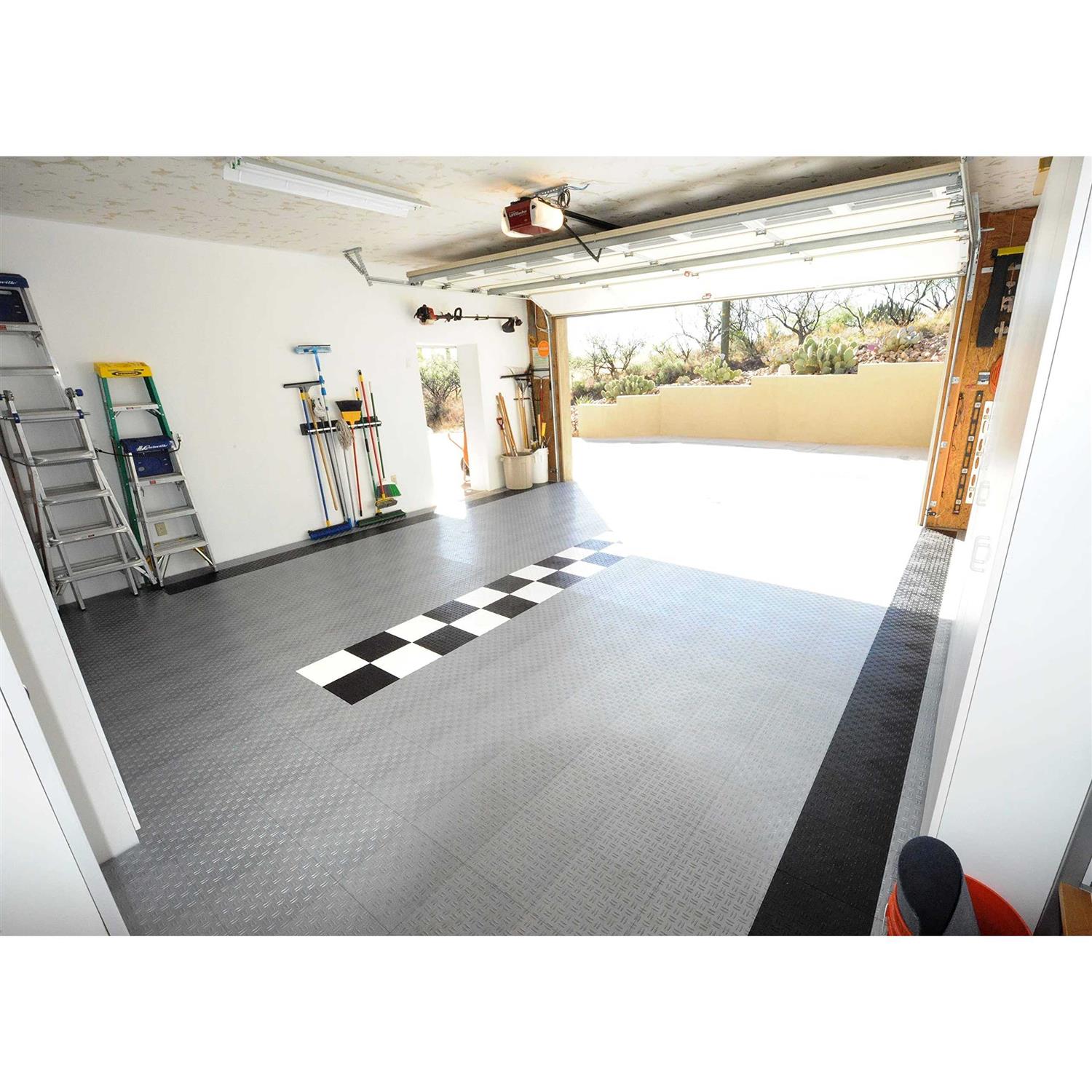 Big Floors GarageTrac Diamond Durable Copolymer Interlocking Modular Non-Slip Garage Flooring Tile - Cheap Fitting