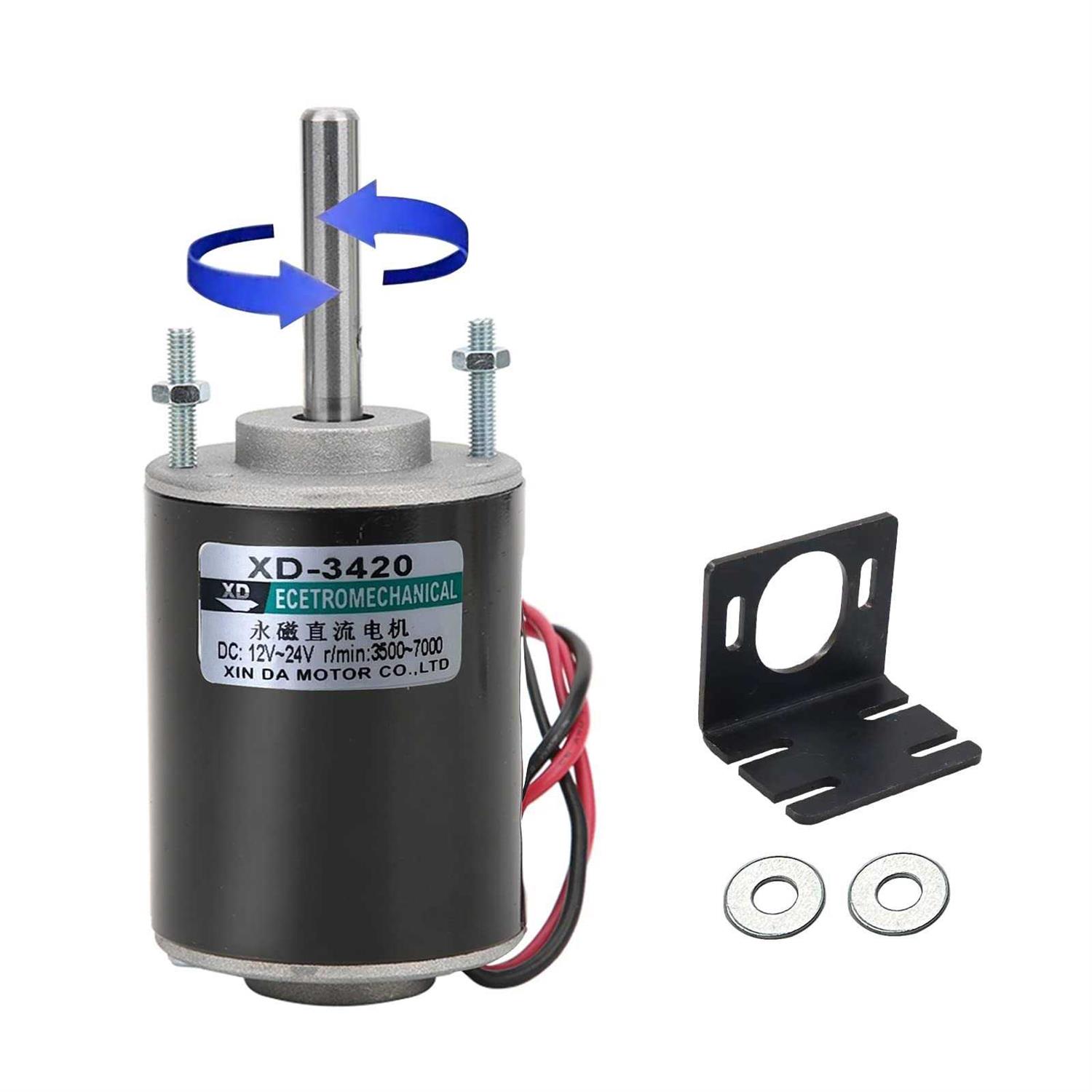 High Torque DC Motor 12 V/24 V Permanent Magnet Motor Mini DC Motor DIY Generator Motor 30W CW/CCW 3500/7000RPM with Moun - Cheap Fitting