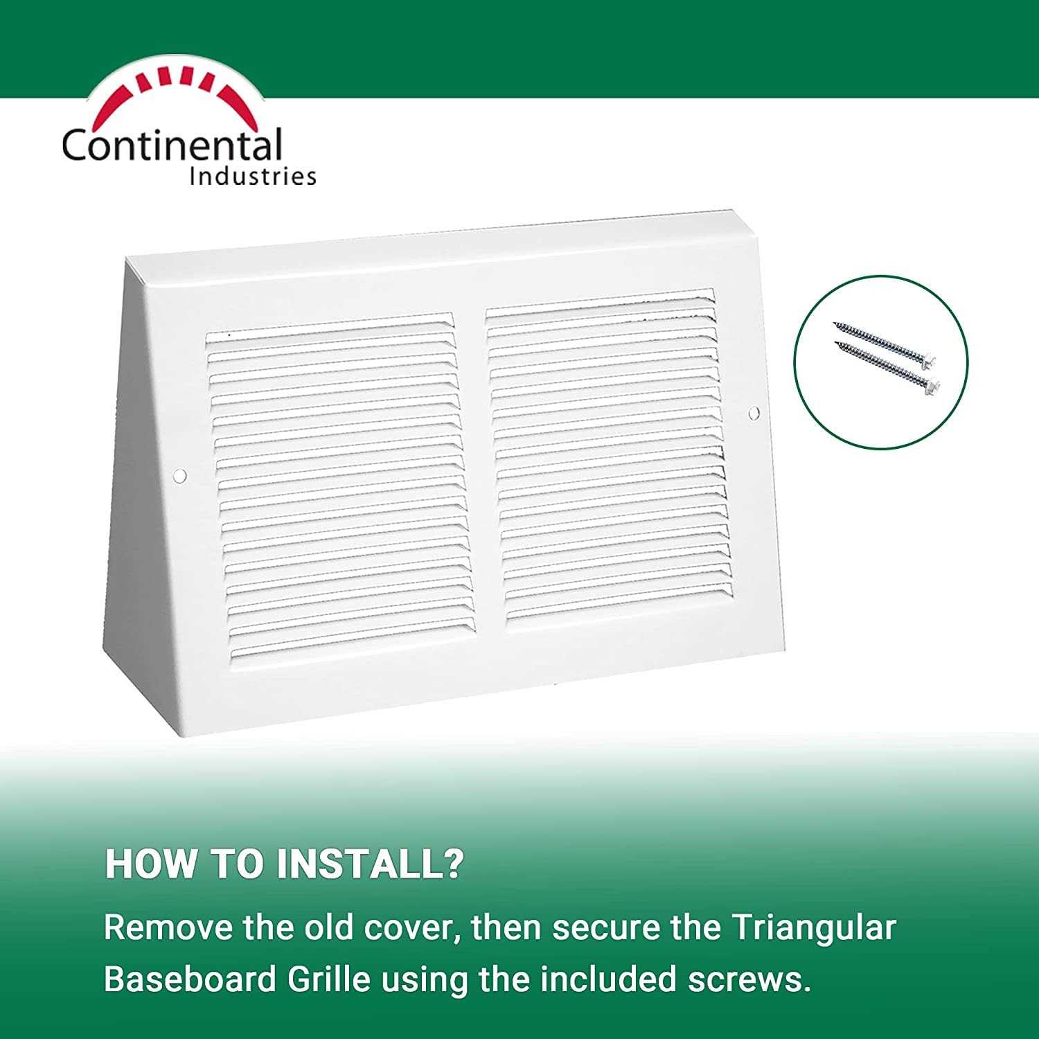 White Triangular Baseboard Grill - Cheap Fitting