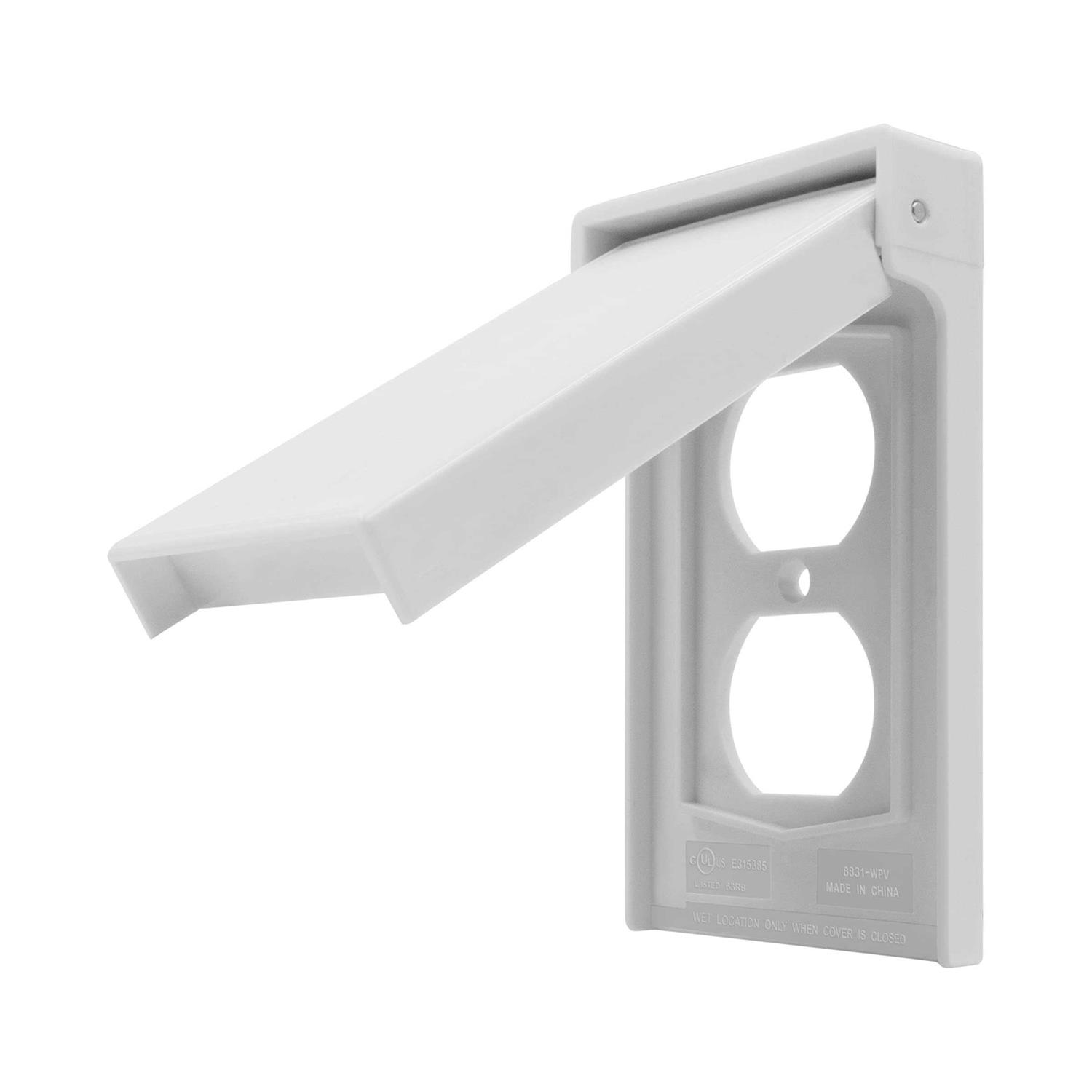 Enerlites Vertical Duplex Weatherproof Wall Plate Outdoor Electrical Outlet Cover 8821-WPV-W - Cheap Fitting