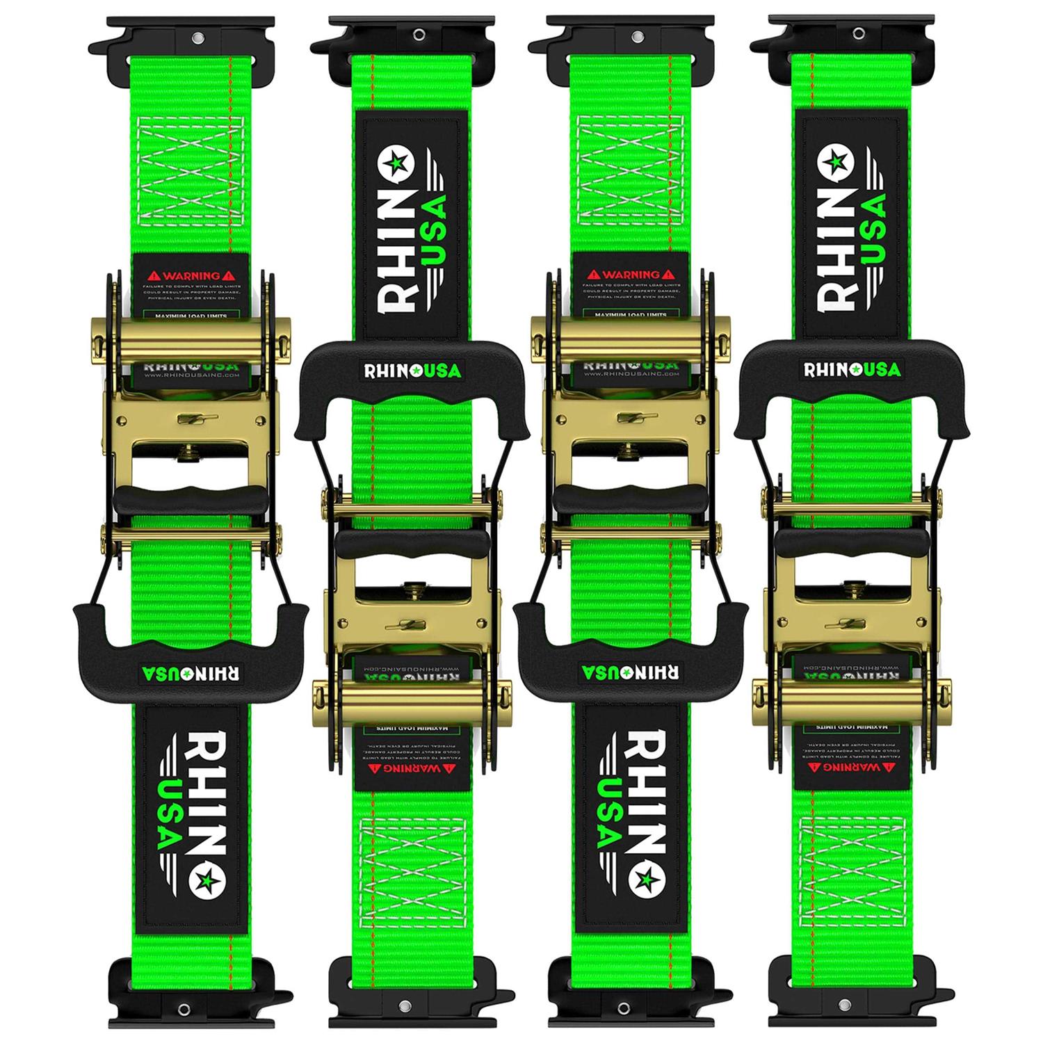 Rhino USA E Track Ratchet Tie Down Straps Includes Premium 2 x 16′ eTrack Tie Downs - Cheap Fitting