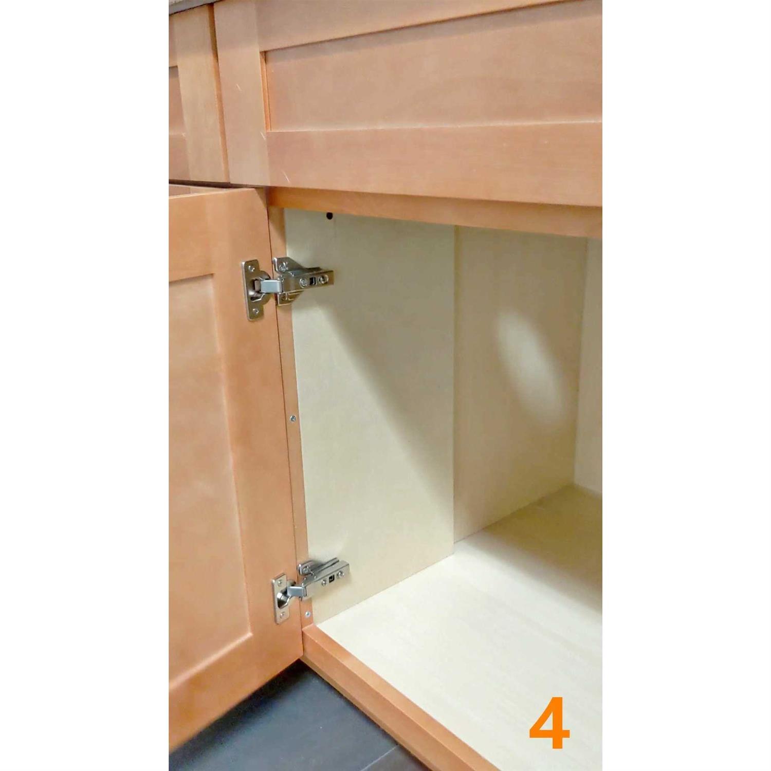 2 Piece Clip on Soft Close Hinges 105 Degree Self Closing Frameless - Cheap Fitting