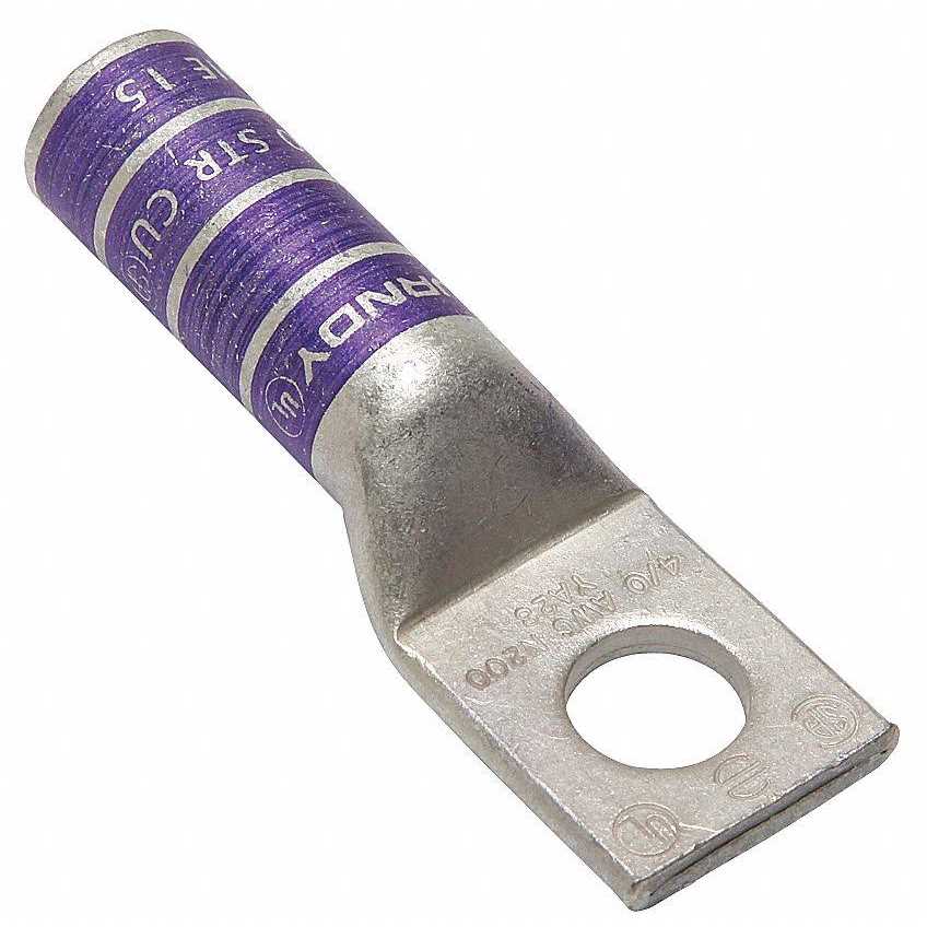 Burndy OneHoleLugCmprsnConn,Long,Purple,15 YA28 - Cheap Fitting