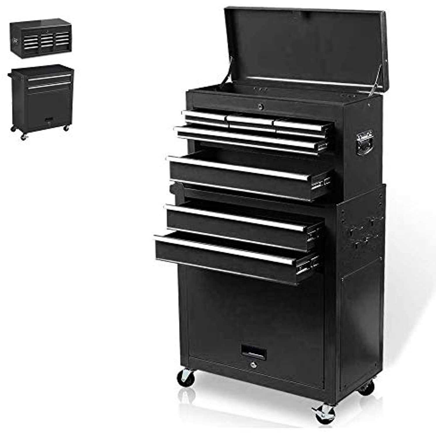8-Drawer High Capacity Tool Chest Rolling Tool Box with Lock Tool Box on 4 Wheels with Sliding Drawers - Cheap Fitting